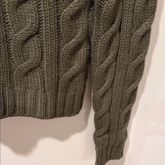 Barneys New York Olive Cable Knit Sweater - Picture 6 of 13